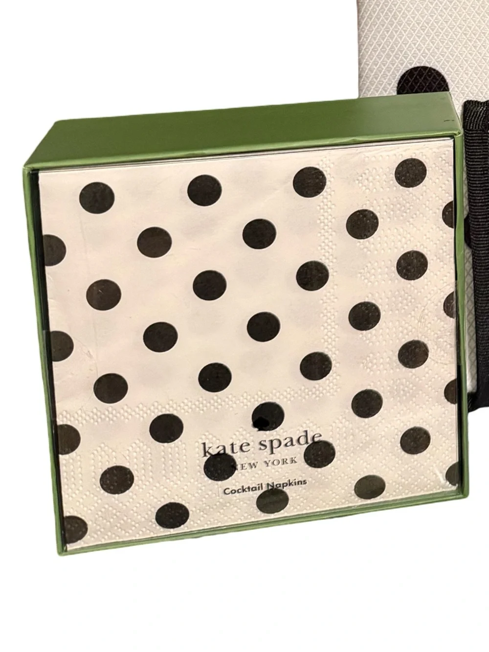 kate spade NWT Black & White Polka Dot Oven Mitts, Drying Mats, Cocktail Napkins